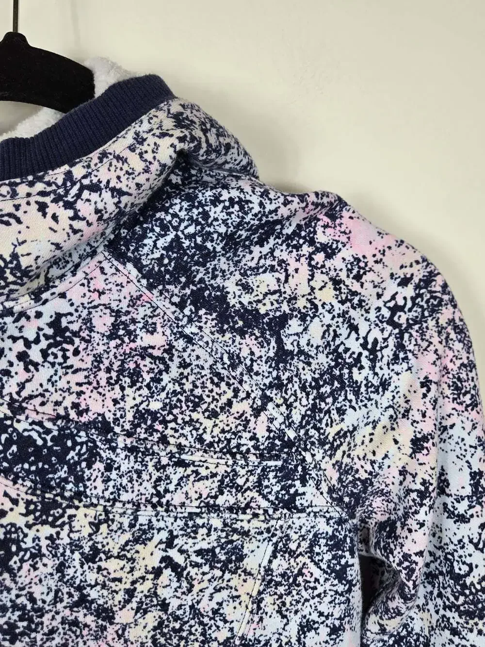Ivivva by Lululemon Girls 14 Full Zip Hoodie Pink Blue Printed Athletic Jacket